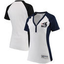 Chicago White Sox Majestic Women's Cooperstown Collection League Diva V-Neck Henley T-Shirt - White/Navy