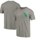 North Texas Mean Green Fanatics Branded Left Chest Distressed Logo Tri-Blend T-Shirt - Gray Heathered