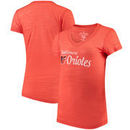 Baltimore Orioles Soft As A Grape Women's Double Steal Tri-Blend V-Neck T-Shirt - Orange