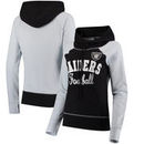 Oakland Raiders Women's French Terry Funnel Neck Pullover Hoodie - Black/Heathered Gray