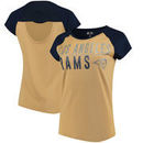 Los Angeles Rams G-III 4Her by Carl Banks Women's Intensity Keyhole Synthetic T-Shirt - Gold/Navy
