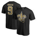 Drew Brees New Orleans Saints NFL Pro Line by Fanatics Branded Mardi Gras Team Icon Name & Number T-Shirt - Black