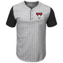 Arizona Diamondbacks Majestic Big & Tall Life or Death Pinstripe Henley T-Shirt - Gray/Black