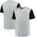 Pittsburgh Pirates Majestic Big & Tall Life or Death Pinstripe Henley T-Shirt - Gray/Black