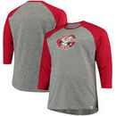Cincinnati Reds Majestic Big & Tall Two to One Margin 3/4-Sleeve Raglan T-Shirt - Gray/Red