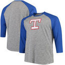 Texas Rangers Majestic Big & Tall Two to One Margin 3/4-Sleeve Raglan T-Shirt - Gray/Royal