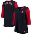 Boston Red Sox Majestic Women's Plus Size Above Average 3/4-Sleeve Raglan T-Shirt - Navy/Red