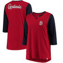 St. Louis Cardinals Majestic Women's Plus Size Above Average 3/4-Sleeve Raglan T-Shirt - Cardinal/Navy
