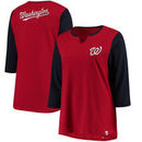 Washington Nationals Majestic Women's Plus Size Above Average 3/4-Sleeve Raglan T-Shirt - Red/Navy