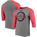 Washington Nationals Under Armour Baseball 3/4-Sleeve Tri-Blend T-Shirt - Gray/Red