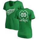 Detroit Red Wings Fanatics Branded Women's Personalized Dubliner T-Shirt - Kelly Green