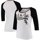 Chicago White Sox 5th & Ocean by New Era Women's Baby Jersey 3/4-Sleeve Raglan T-Shirt - White/Black
