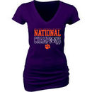 Clemson Tigers Blue 84 Women's College Football Playoff 2016 National Champions V-Neck T-Shirt - Purple