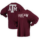 Texas A&M Aggies Pressbox Women's University Script Sweeper Long Sleeve T-Shirt - Maroon