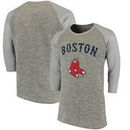 Boston Red Sox Majestic Threads Tri-Yarn French Terry 3/4-Sleeve Raglan T-Shirt - Gray