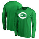 Cincinnati Reds Fanatics Branded St. Patrick's Day White Logo Long Sleeve T-Shirt - Kelly Green