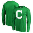 Cleveland Indians Fanatics Branded St. Patrick's Day White Logo Long Sleeve T-Shirt - Kelly Green