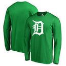 Detroit Tigers Fanatics Branded St. Patrick's Day White Logo Long Sleeve T-Shirt - Kelly Green