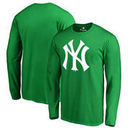 New York Yankees Fanatics Branded St. Patrick's Day White Logo Long Sleeve T-Shirt - Kelly Green