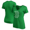Boston Red Sox Fanatics Branded Women's Plus Size St. Patrick's Day White Logo V-Neck T-Shirt - Kelly Green