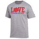 Clemson Tigers Champion Love Football T-Shirt - Gray