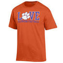 Clemson Tigers Champion Love Football T-Shirt - Orange