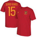 Sergio Ramos Spain National Team adidas Federation Jersey Hook Player Name & Number T-Shirt - Red