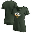 Green Bay Packers NFL Pro Line by Fanatics Branded Women's Gradient Logo V-Neck T-Shirt - Green