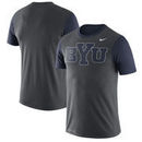 BYU Cougars Nike Wordmark Championship Drive Performance Tri-Blend T-Shirt - Charcoal