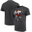 Louisville Cardinals adidas Vintage Heisman Pose Cardinal Mascot Logo Tri-Blend T-Shirt - Heathered Black