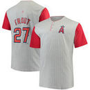 Mike Trout Los Angeles Angels Majestic Big & Tall From the Stretch Pinstripe Player T-Shirt - Gray
