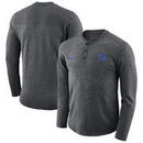 Duke Blue Devils Nike Henley Long Sleeve T-Shirt - Charcoal
