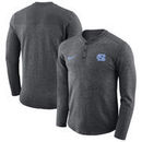 North Carolina Tar Heels Nike Henley Long Sleeve T-Shirt - Heathered Charcoal
