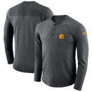 Pittsburgh Steelers Nike Seasonal Henley Long Sleeve T-Shirt - Charcoal