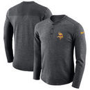 Minnesota Vikings Nike Seasonal Henley Long Sleeve T-Shirt - Charcoal