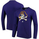 East Carolina Pirates adidas Logo Ultimate Performance Long Sleeve T-Shirt - Purple