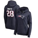 James White New England Patriots NFL Pro Line by Fanatics Branded Women's Player Icon Pullover Hoodie - Navy
