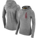 USC Trojans Nike Women's Dry Element Performance Quarter-Zip Pullover Hoodie - Heathered Charcoal