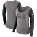 New England Patriots Nike Women's Modern Arch Tri-Blend Long Sleeve T-Shirt - Heathered Gray