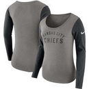 Kansas City Chiefs Nike Women's Modern Arch Tri-Blend Long Sleeve T-Shirt - Heathered Gray