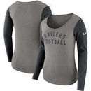 Oakland Raiders Nike Women's Modern Arch Tri-Blend Long Sleeve T-Shirt - Heathered Gray