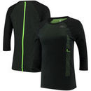 Seattle Seahawks Nike Women's Performance Black Pack 3/4 Sleeve Raglan T-Shirt – Black