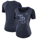Tampa Bay Rays Nike Women's Tri-Blend Scoop Neck T-Shirt – Navy