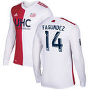 Diego Fagundez New England Revolution adidas 2017 Secondary Authentic Long Sleeve Jersey - Red/White