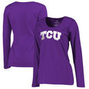 TCU Horned Frogs Fanatics Branded Women's Plus Sizes Gradient Logo Long Sleeve T-Shirt - Purple