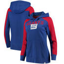 New York Giants NFL Pro Line by Fanatics Branded Women's Iconic Fleece Pullover Hoodie – Royal/Red