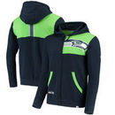 Seattle Seahawks NFL Pro Line by Fanatics Branded Iconic Bold Full-Zip Hoodie – College Navy/Neon Green