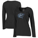 Columbus Blue Jackets Fanatics Branded Women's Plus Sizes Pond Hockey Long Sleeve T-Shirt - Black