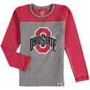 Ohio State Buckeyes Wes & Willy Girls Preschool Slub Blend Long Sleeve Jersey T-Shirt - Heathered Scarlet