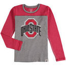 Ohio State Buckeyes Wes & Willy Girls Youth Slub Blend Long Sleeve Jersey T-Shirt - Heathered Scarlet